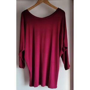 NWT Free to Live Women Blouse XL Casual Raspberry Red